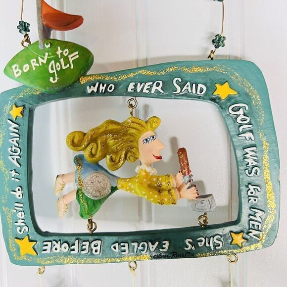 Karen Rossi Born To Golf Wall Decor Hanging Golfer Woman Lady Girl Colorful Fun - Picture 3 of 10